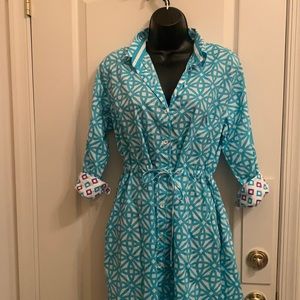 Gretchen Scott cinched waste shirt dress with pockets